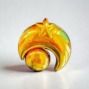 Vintage Monet Gold Star and Moon Brooch